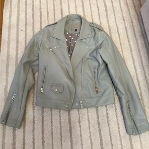 Blank NYC Light Gray PLeather Jacket